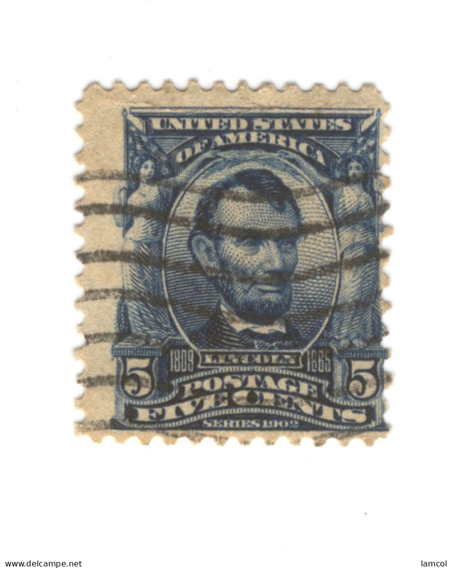 Timbre USA 5 Cents LINCOLN Série 1902 - Oblitéré - Gebruikt