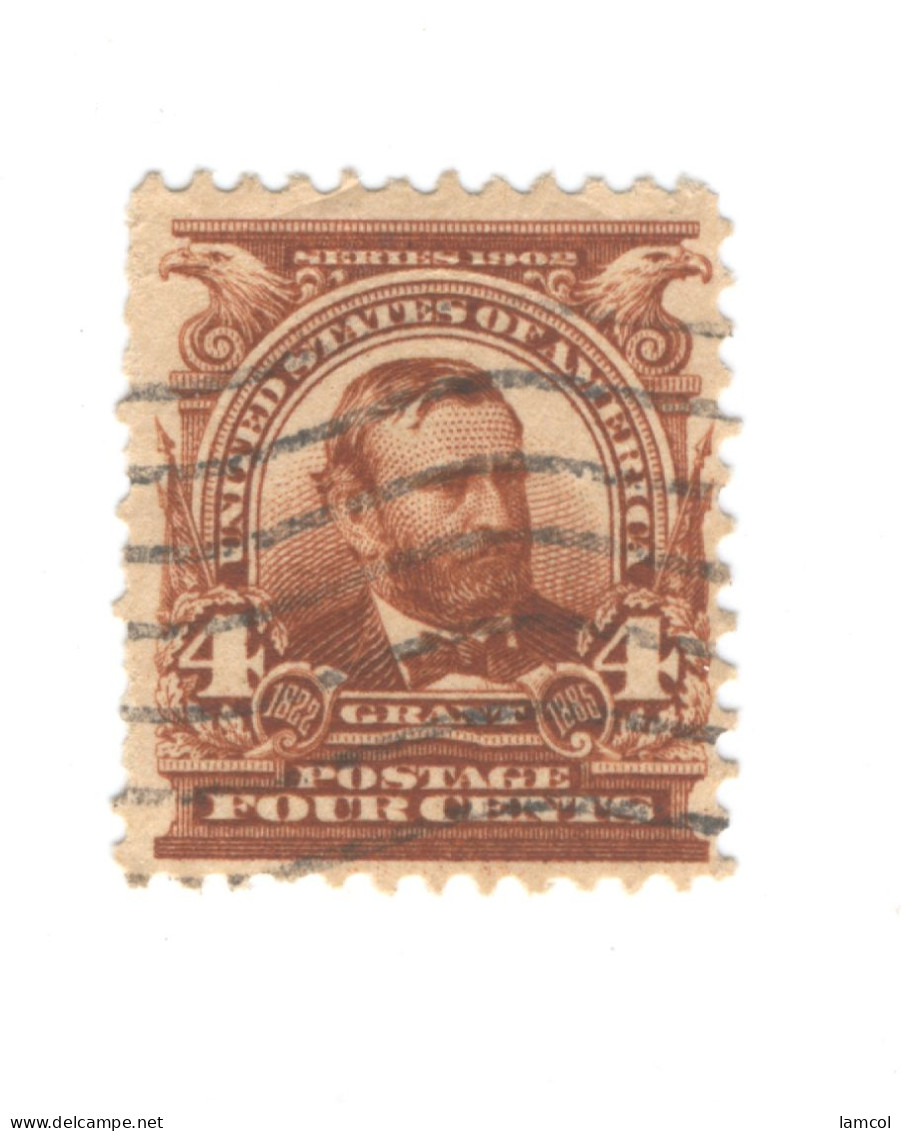 Timbre USA 4 Cents GRANT Série 1902 - Oblitéré - Gebruikt