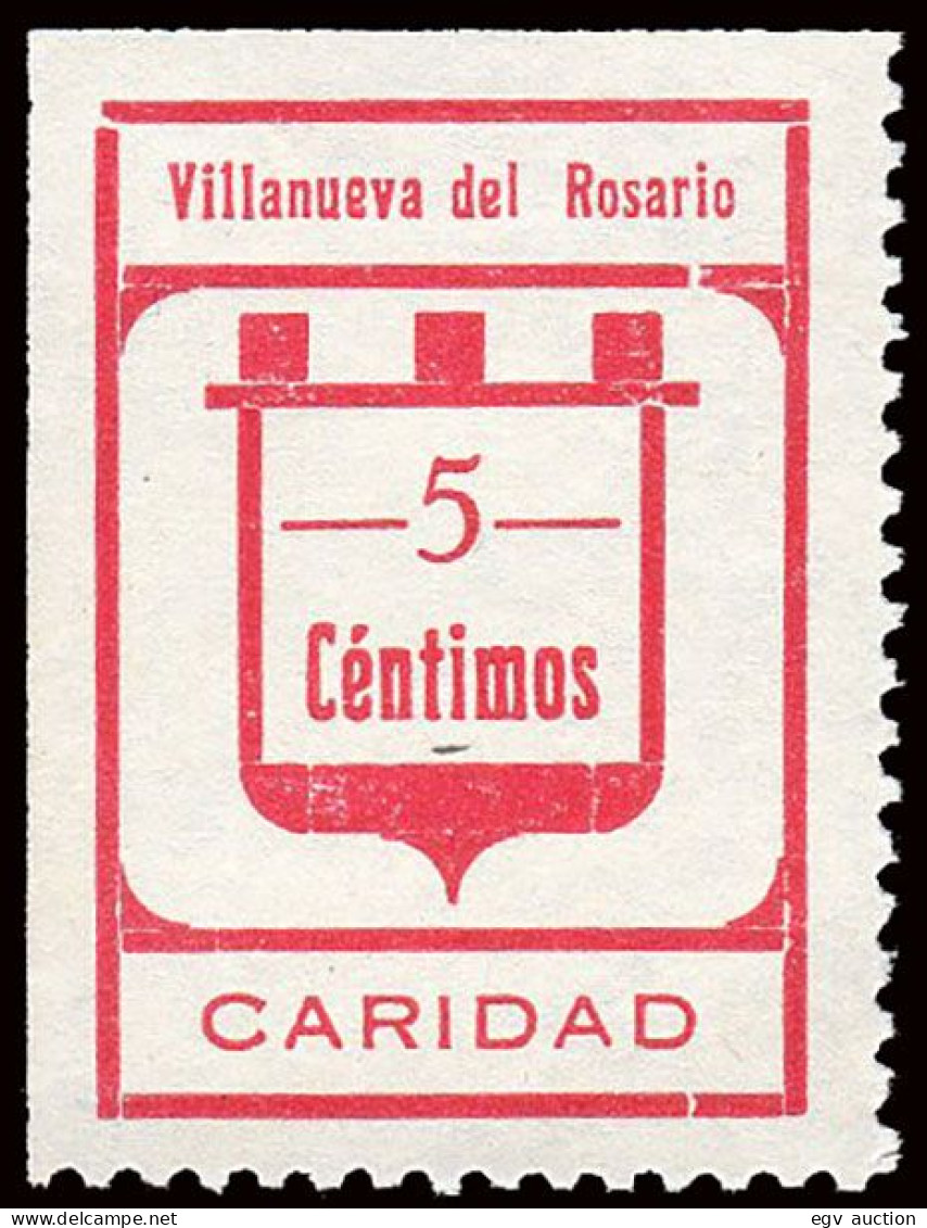 Málaga - Guerra Civil - Em. Local Nacional - Villanueva Del Rosario - Allepuz * 14 - "5 Cts. Caridad" - Emisiones Nacionalistas