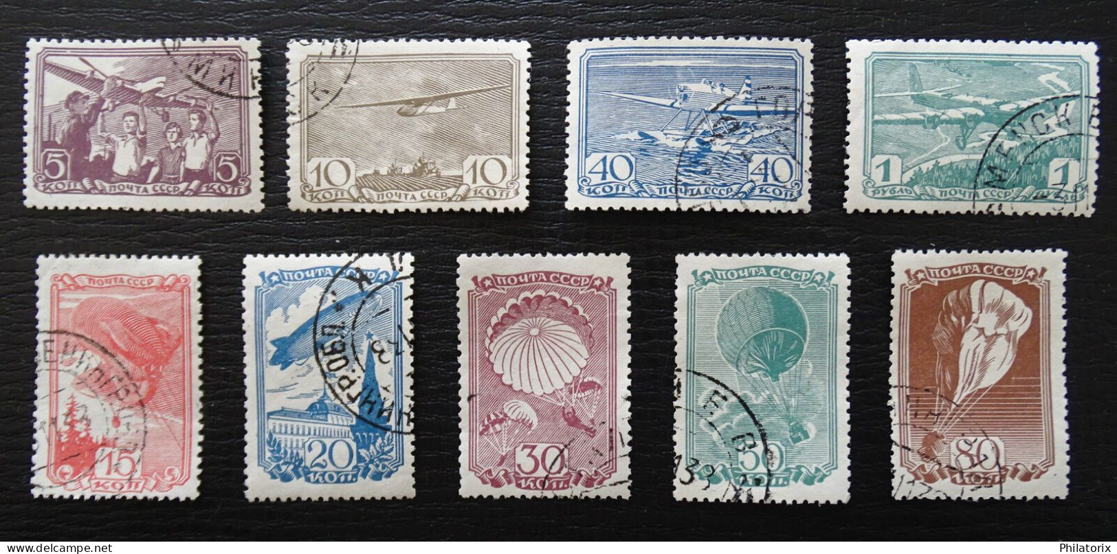 Sowjetunion Mi 637-645 , Sc 678-686 , Flugsport In Der Sowjetunion , Gestempelt - Used Stamps