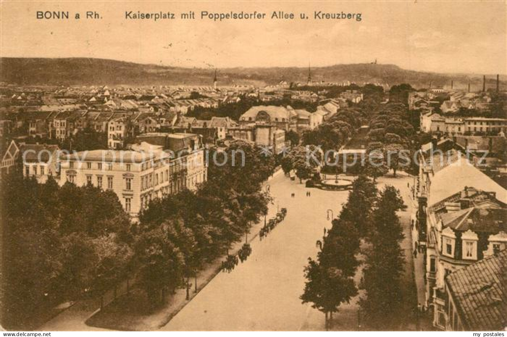 73575927 Bonn Rhein Kaiserplatz Mit Poppelsdorfer Allee Und Kreuzberg Bonn Rhein - Bonn