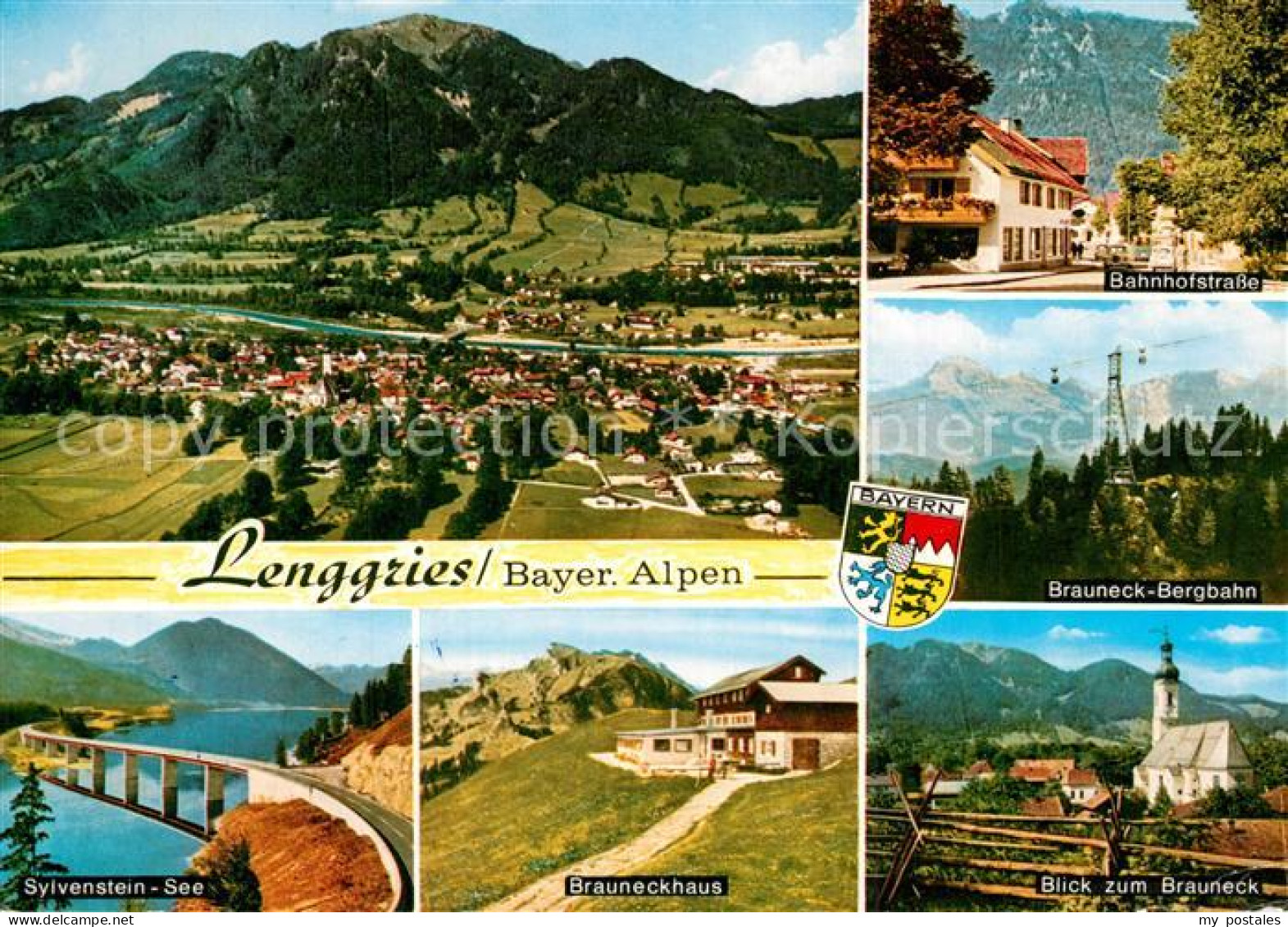 73575309 Lenggries Panorama Bayerische Alpen Fliegeraufnahme Bahnhofstrasse Brau - Lenggries