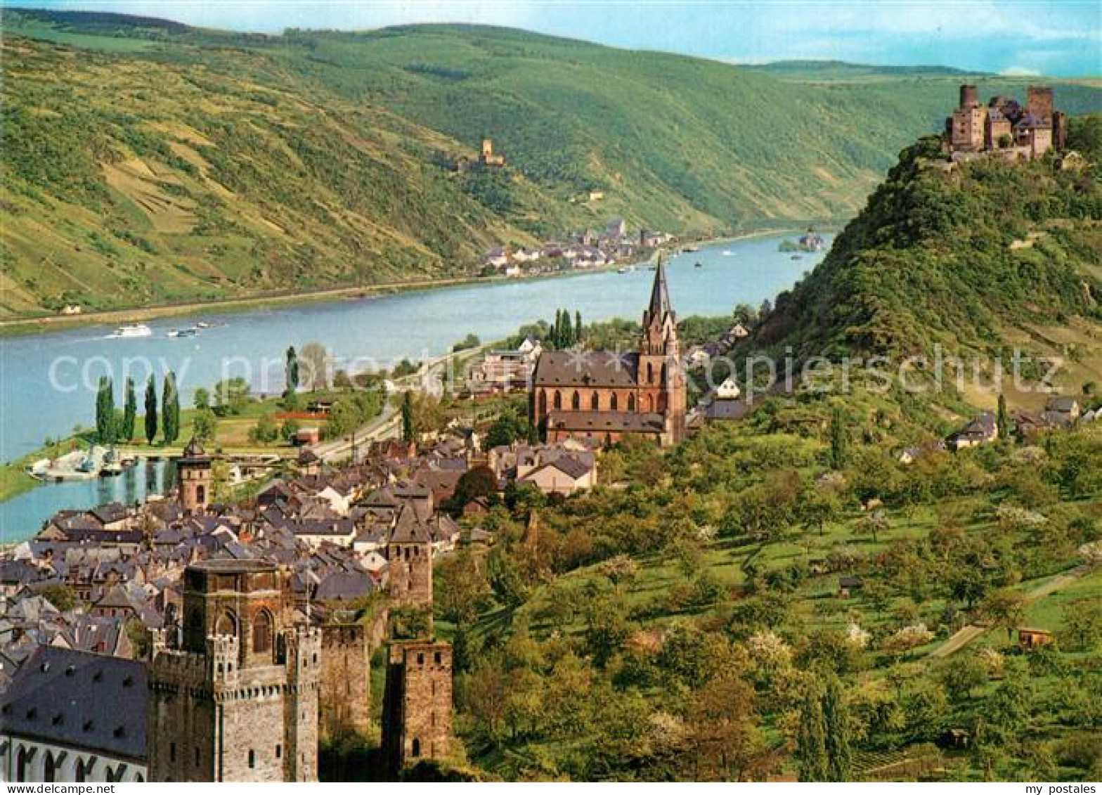 73574820 Oberwesel Rhein Panorama Mit Schoenburg Oberwesel Rhein - Oberwesel