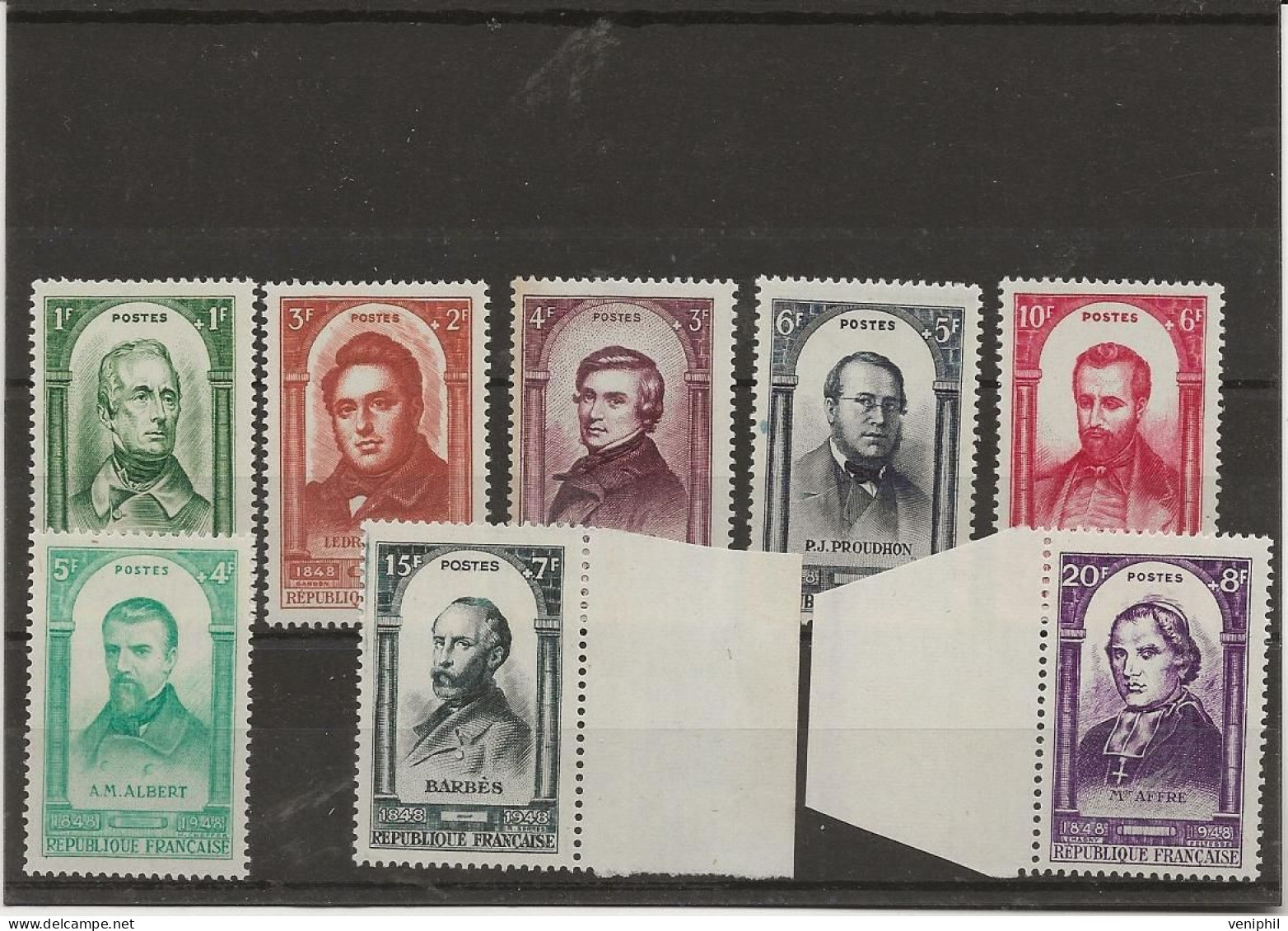 CENTENAIRE REVOLUTION FRANCAISE 1848 - SERIE N° 795 A 802 NEUVE SANS CHARNIERE - ANNEE 1948  COTE : 21 € - Unused Stamps