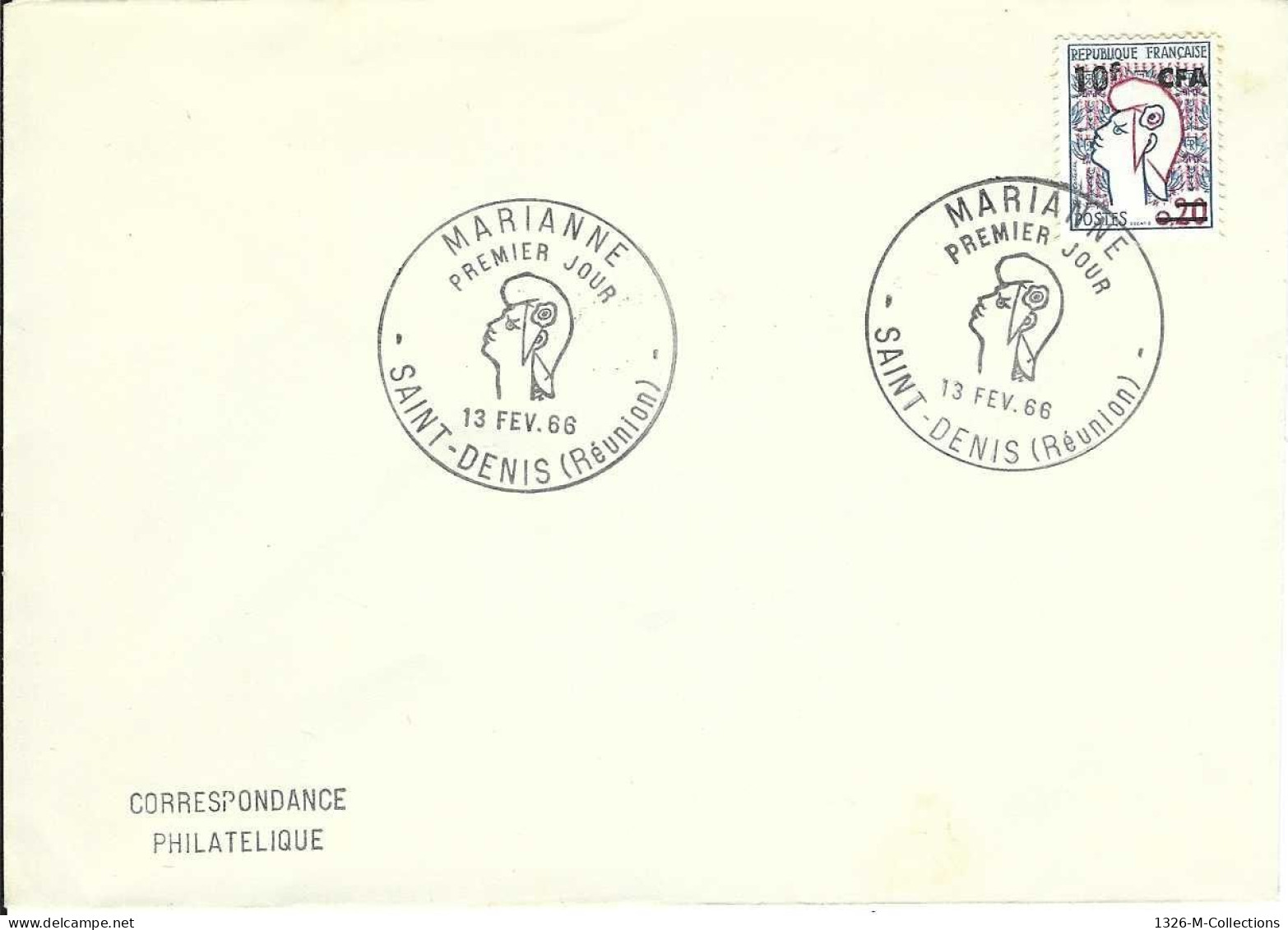 Envellope FRANCE COLONIES REUNION 1e Jour N° 349A Y & T - Storia Postale