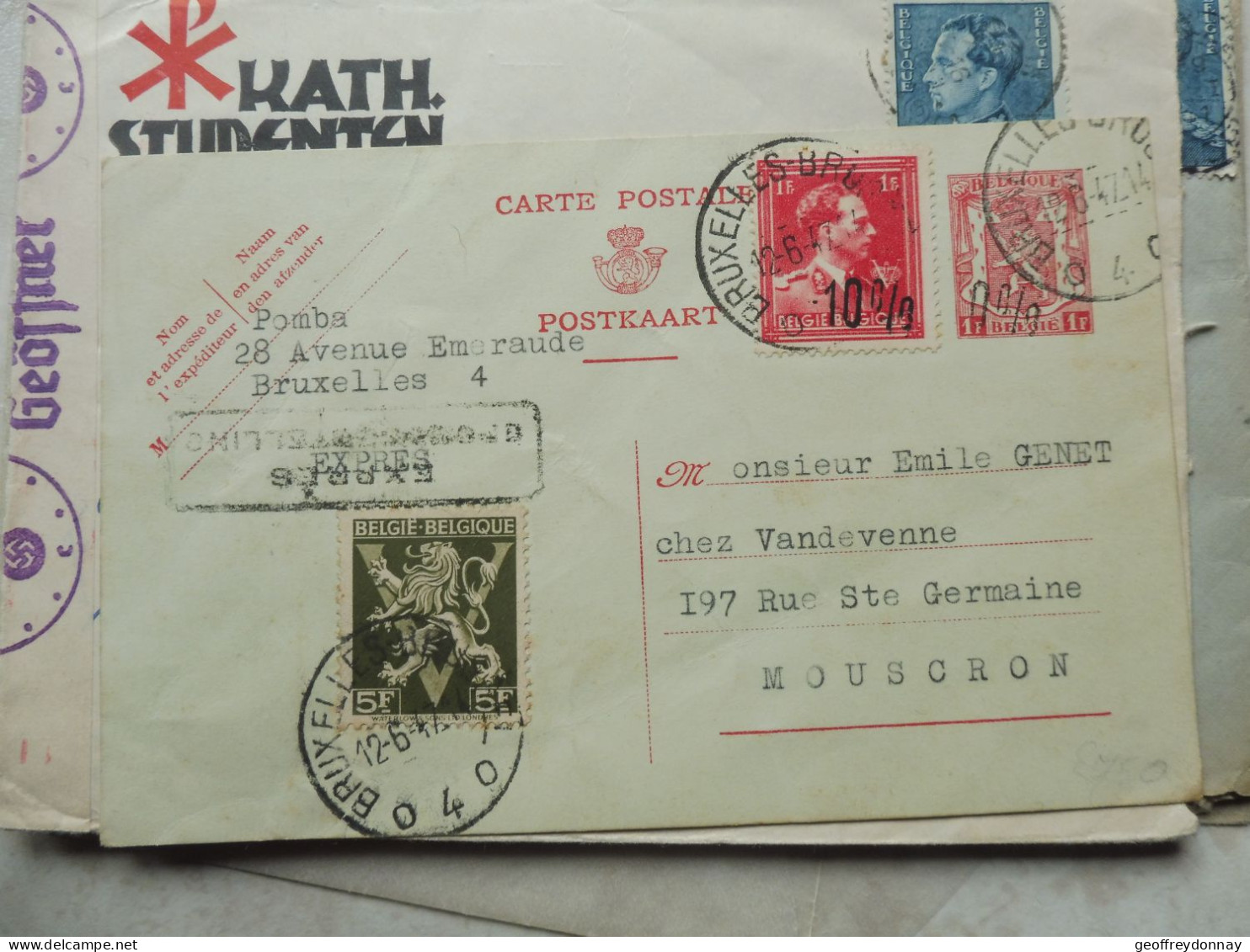 Entier Postale Entiers Postaux  - 10 Pourcent 1fr Rouge Griffe Express  Mnh Neuf **  Parfait Perfect Peu Courant 1947 - Cartes Postales 1909-1934