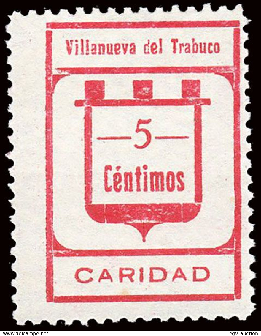 Málaga - Guerra Civil - Em. Local Nacional - Villanueva Del Trabuco - Allepuz * 17 - "5 Cts. Caridad" - Emisiones Nacionalistas