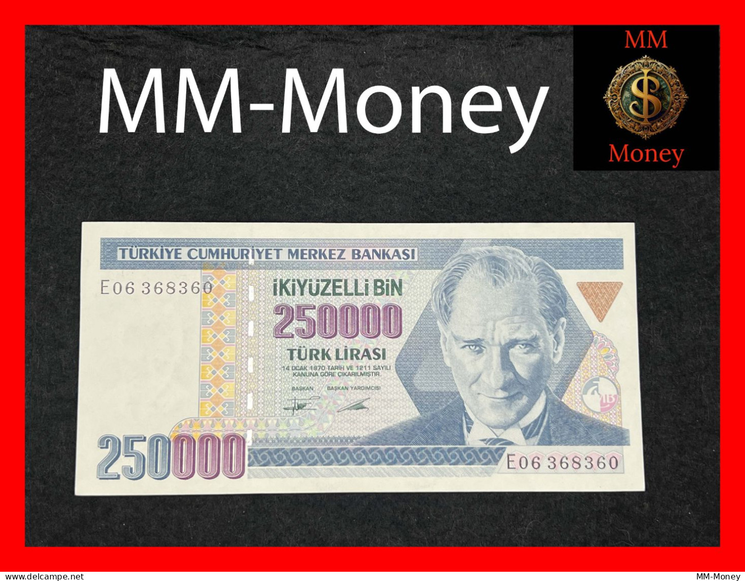 TURKEY  250.000  250000 Turk  Lirasi  1995    P. 207   XF - Turkey