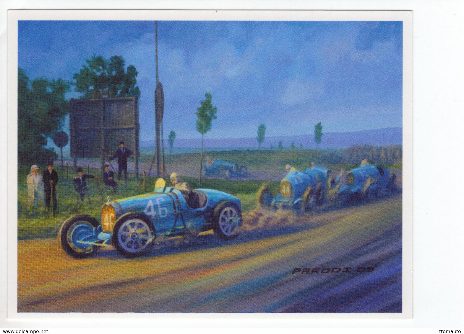 Bugatti Type 35 -  Grand Prix De Reims 1928  -  Pilote Louis Chiron  -  Artiste: Christophe Parodi -   Art Card  -  CPM - Grand Prix / F1