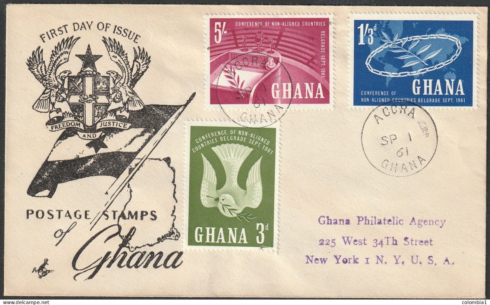 GHANA Lettre ACCRA 1961 - Ghana (1957-...)