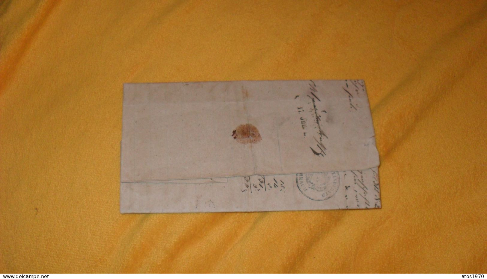 LETTRE ANCIENNE DE 1856 ?../ MARQUE ROUGE FREIBURG POUR LOERBACH . ALLEMAGNE CACHET 43 + TIMBRE 3 FREIMARK - Andere & Zonder Classificatie