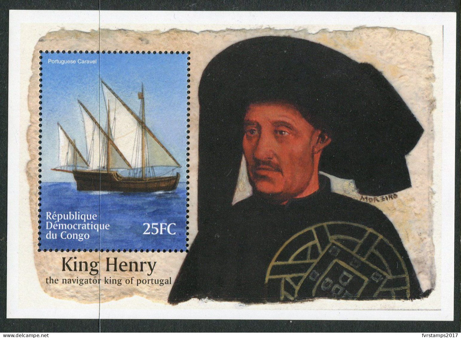 R.D. Congo - 2001 - OCB BL189 - MNH ** - Sailing Ships Zeilschepen Voiliers Bateaux History - Cv € 5 - Mint/hinged