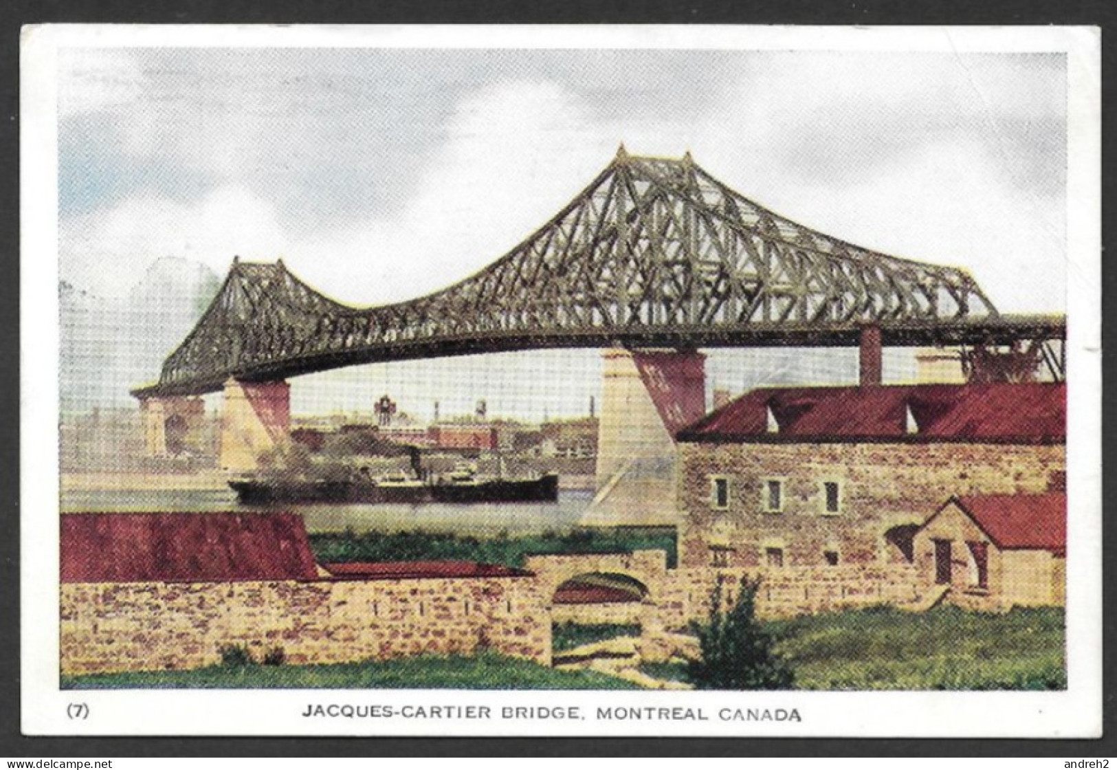 Montreal  Quebec - Postmarked 1949 - C.P.A. - Jacques-Cartier Bridge - Le Pont Jacques-Cartier - Montreal