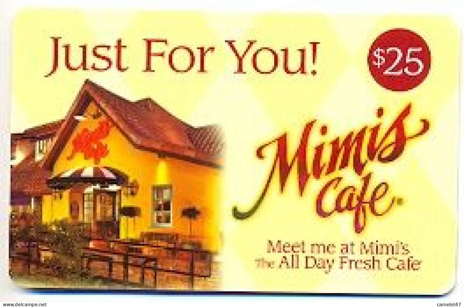 Mimis Cafe, U.S.A., Carte Cadeau Pour Collection, Sans Valeur, # Mimis-2 - Cartes De Fidélité Et Cadeau