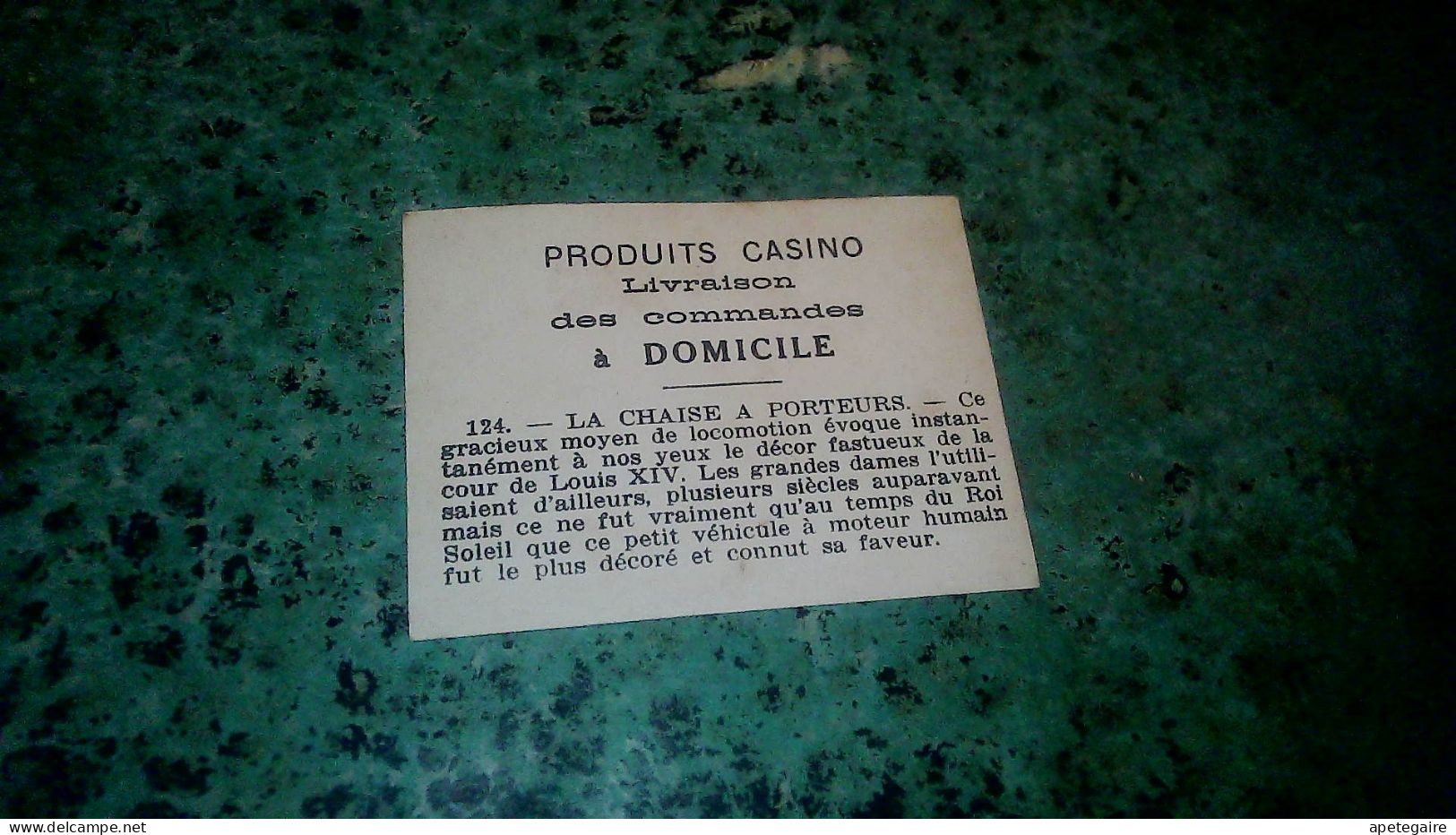 Vieux Papier Chromo N° 124 Produits Casino Livraison Des Commandes à Domicile - Other & Unclassified