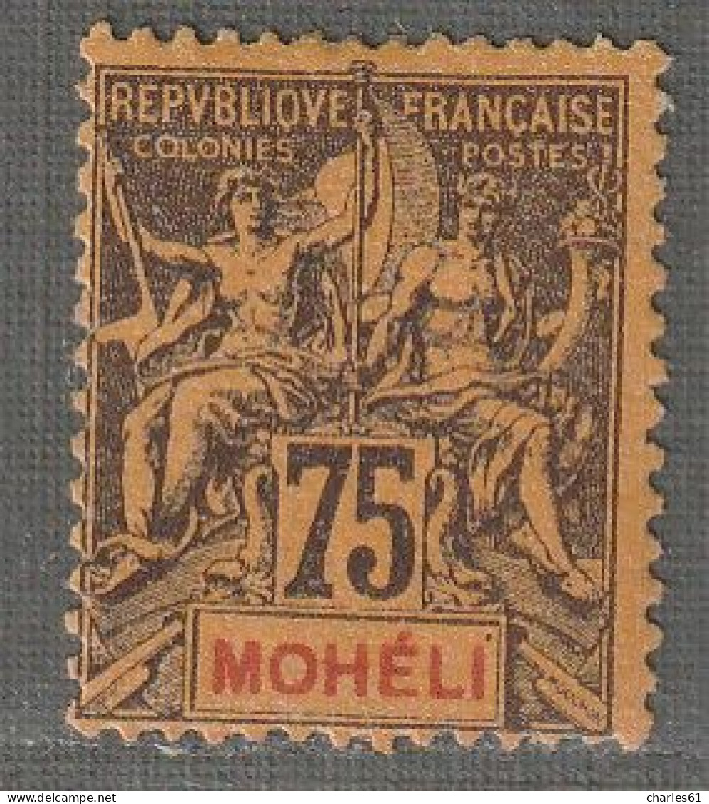 MOHELI - N°13 * (1906-07) 75c - Ongebruikt