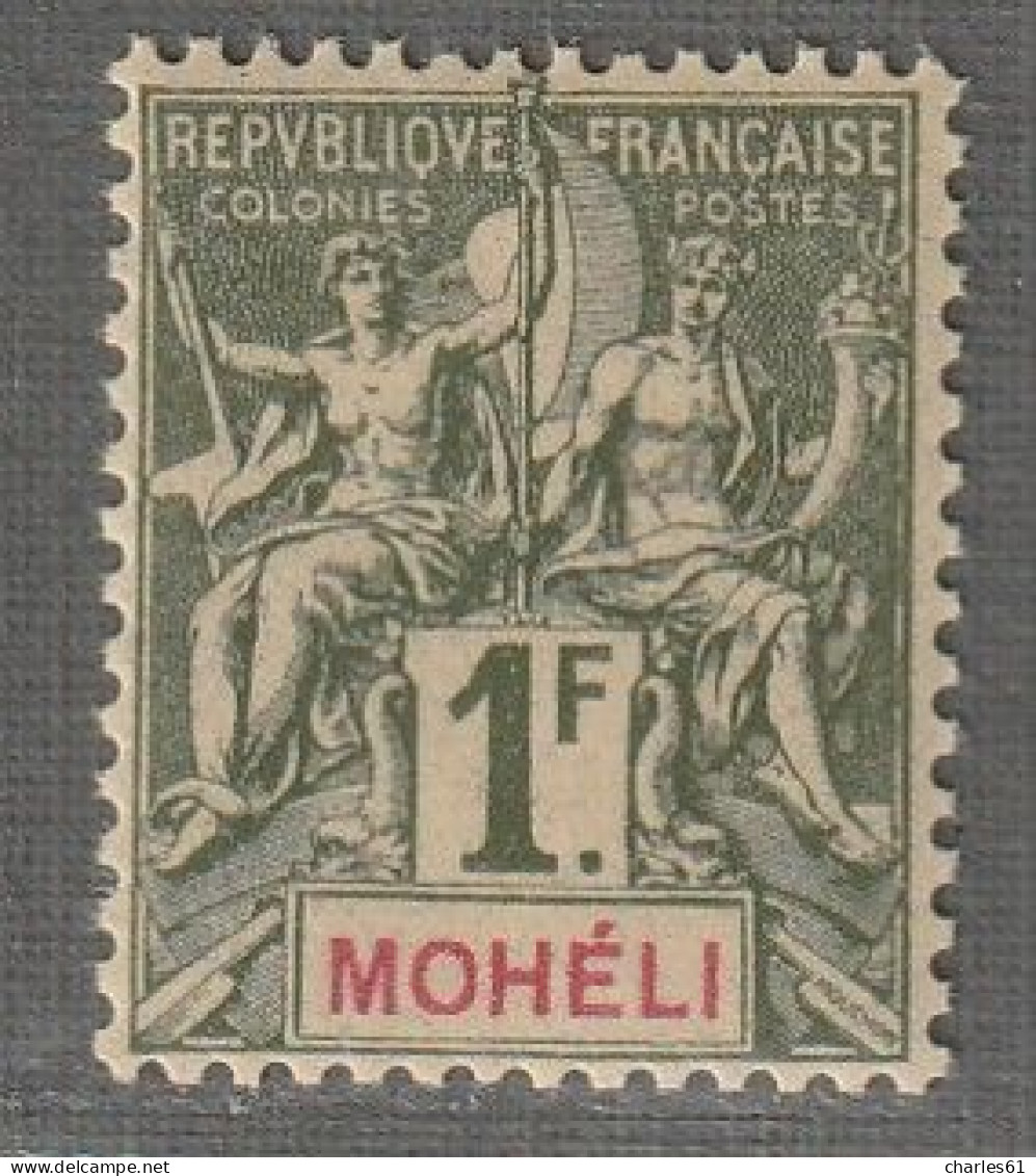 MOHELI - N°14 * (1906-07) 1fr Olive - Ungebraucht