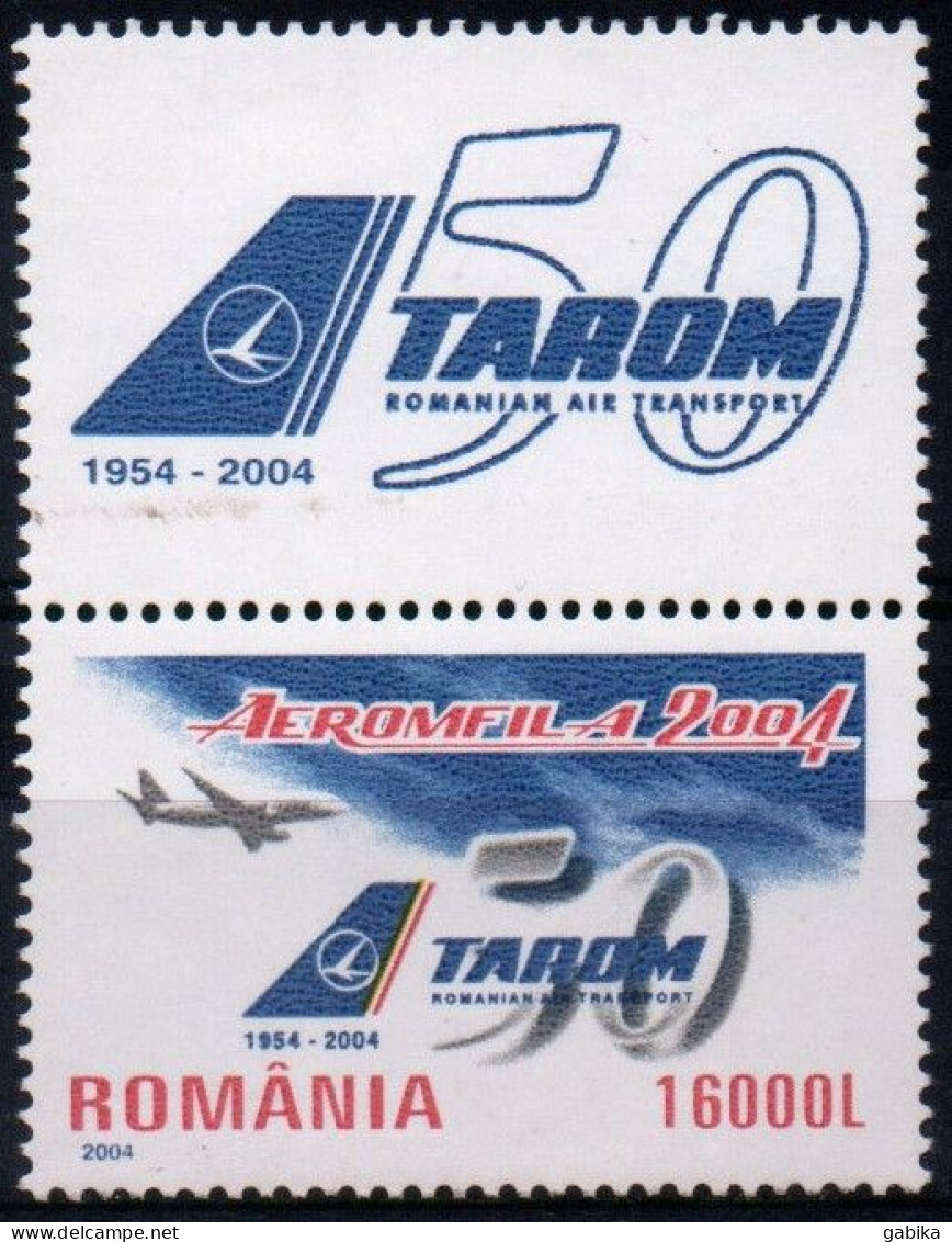 Romania 2004, Scott 4645, MNH, With Label, Tarom, Romanian Air Transport - Unused Stamps