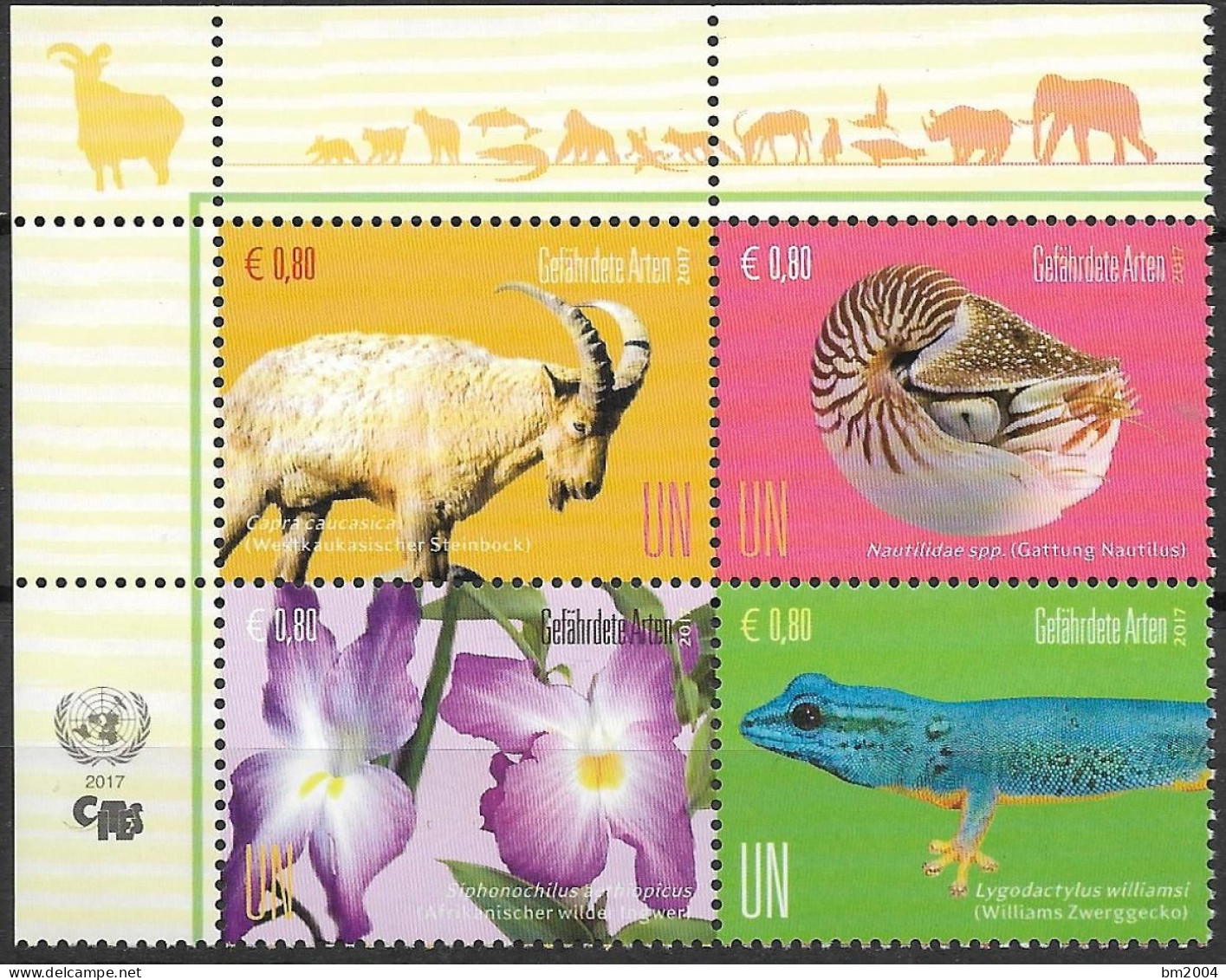 2017 UNO Wien   Mii. 979-82**MNH    Gefährdete Arten - Unused Stamps