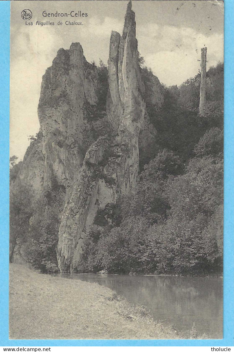 Gendron-Celles (Houyet)-1929-Les Aiguilles De Chaleux-Spot Pour L'escalade-Edit.Closset-Deculot,Café De La Gare, Gendron - Houyet