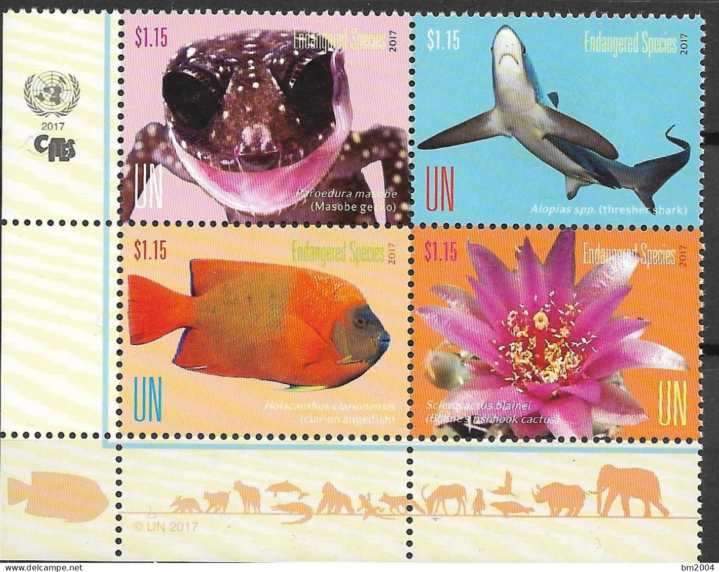 2017 UNO New  York    Mii. 1614-7**MNH    Gefährdete Arten - Unused Stamps