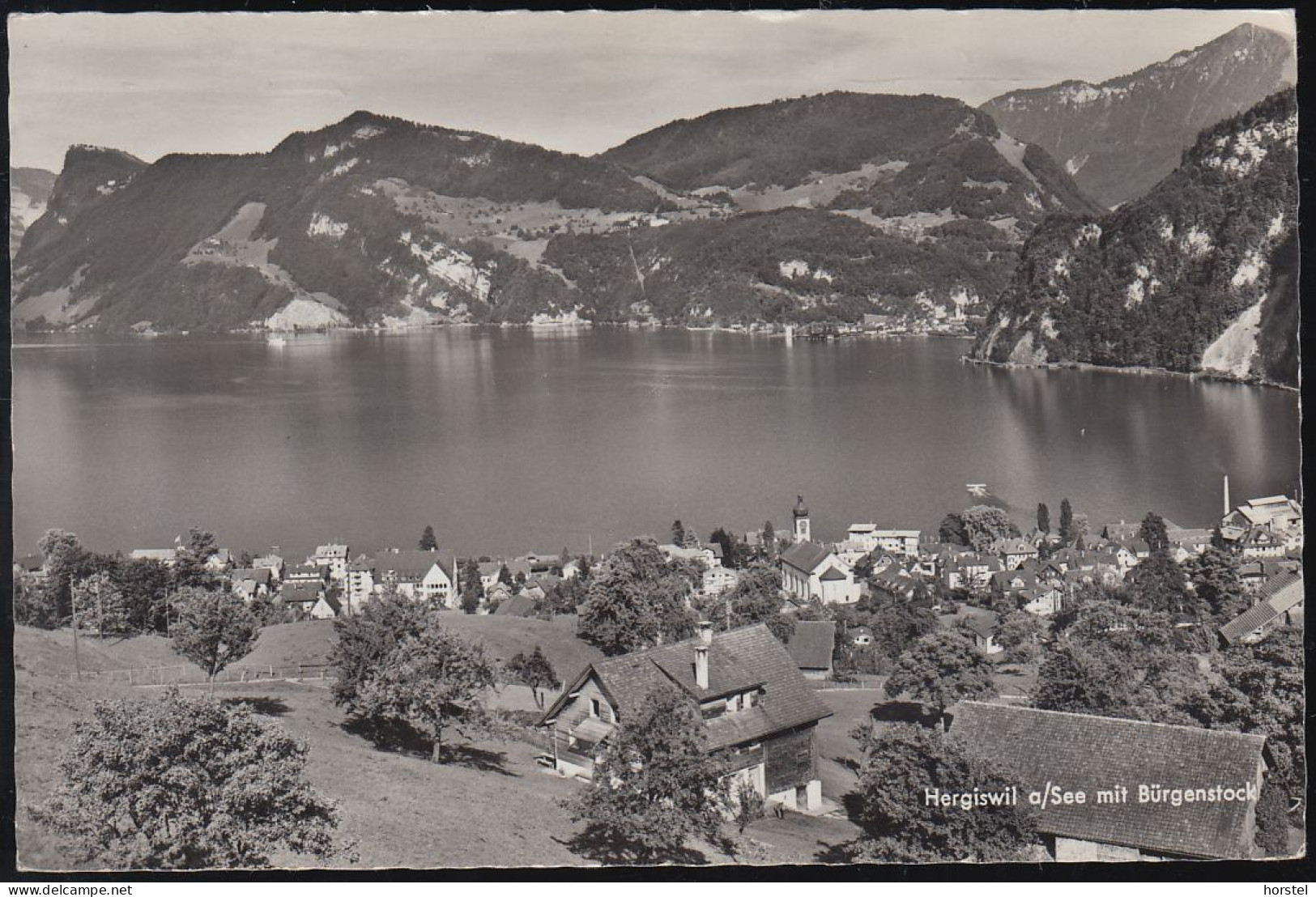 Schweiz - 6052 Hergiswil Am See Mit Bürgenstock - Alte Ortsansicht Mit Kirche - Nice Stamp - Hergiswil