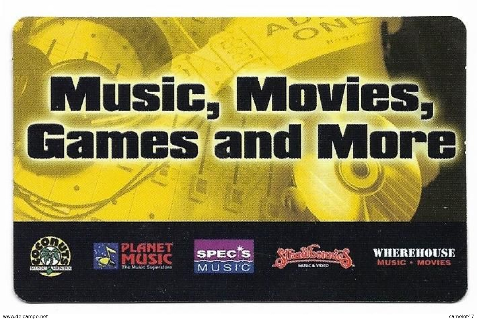 Music. Movies, Games & More  U.S.A. Carte Cadeau Pour Collection, Sans Valeur, # Music-1 - Cartes De Fidélité Et Cadeau