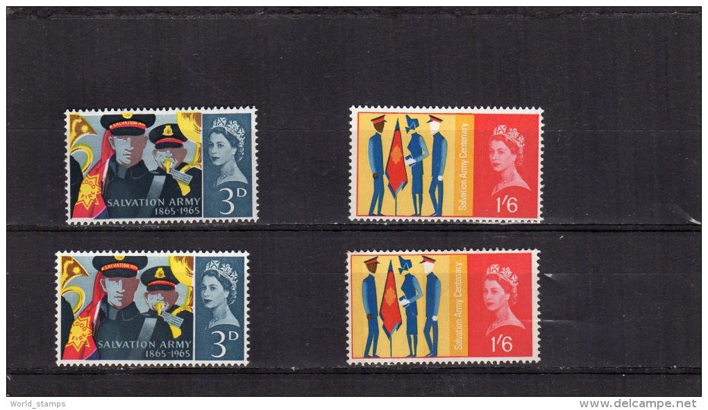 GRANDE BRETAGNE 1965 ** UNA SERIE BANDE GOMME DEFECTEUX - Unused Stamps