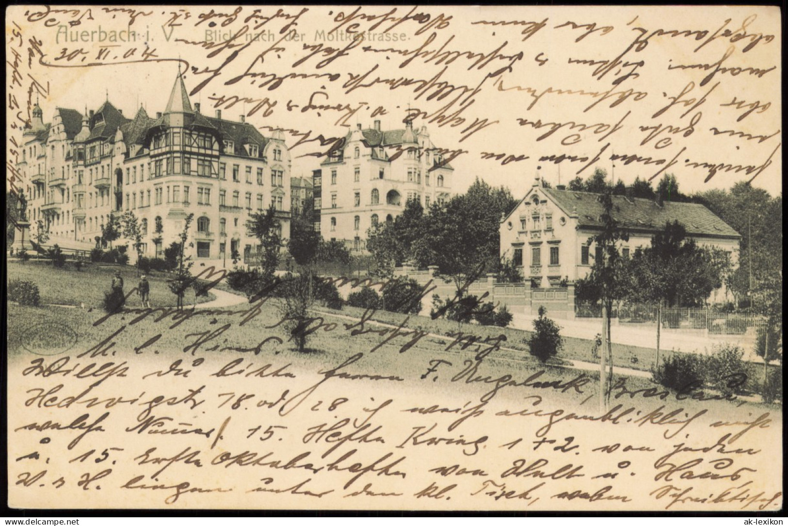 Ansichtskarte Auerbach (Vogtland) Moltkestrasse 1904 - Auerbach (Vogtland)