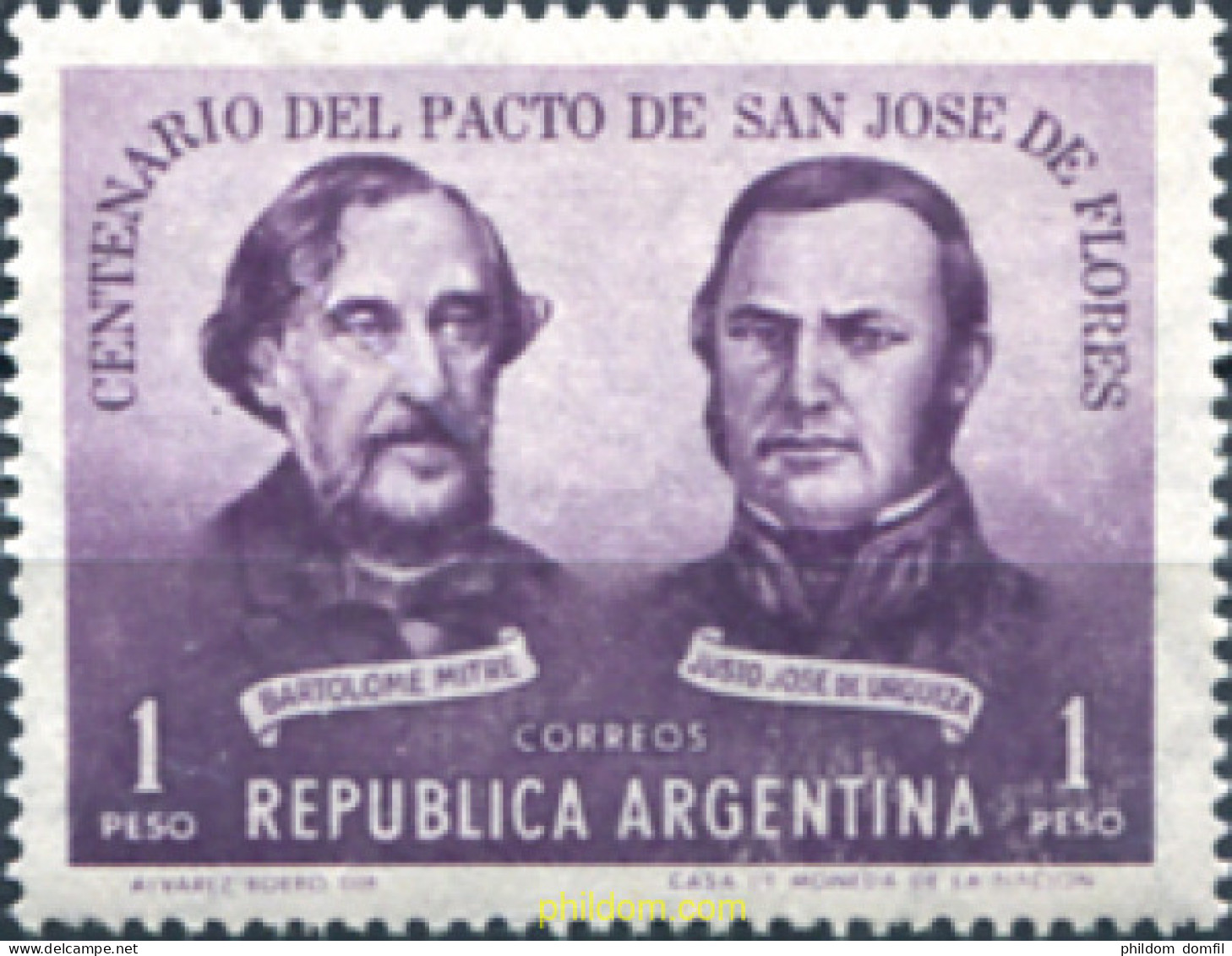 726462 HINGED ARGENTINA 1959 CENTENARIO DEL PACTO DE SAN JOSE DE FLORES - Ungebraucht