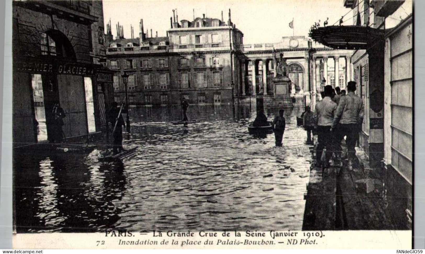 Paris - Inondation De 1910 -   PLACE DU PALAIS  BOURBON  ////  ALB 1 ///   27 - La Crecida Del Sena De 1910