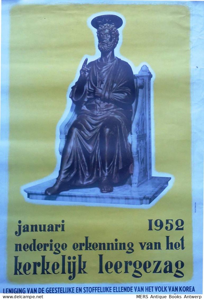 AFFICHE: Januari 1952: Nederige Erkenning Van Het Kerkelijk Leergezag; Leiding Van De Geestelijke En Stoffelijke Ellen - Otros & Sin Clasificación