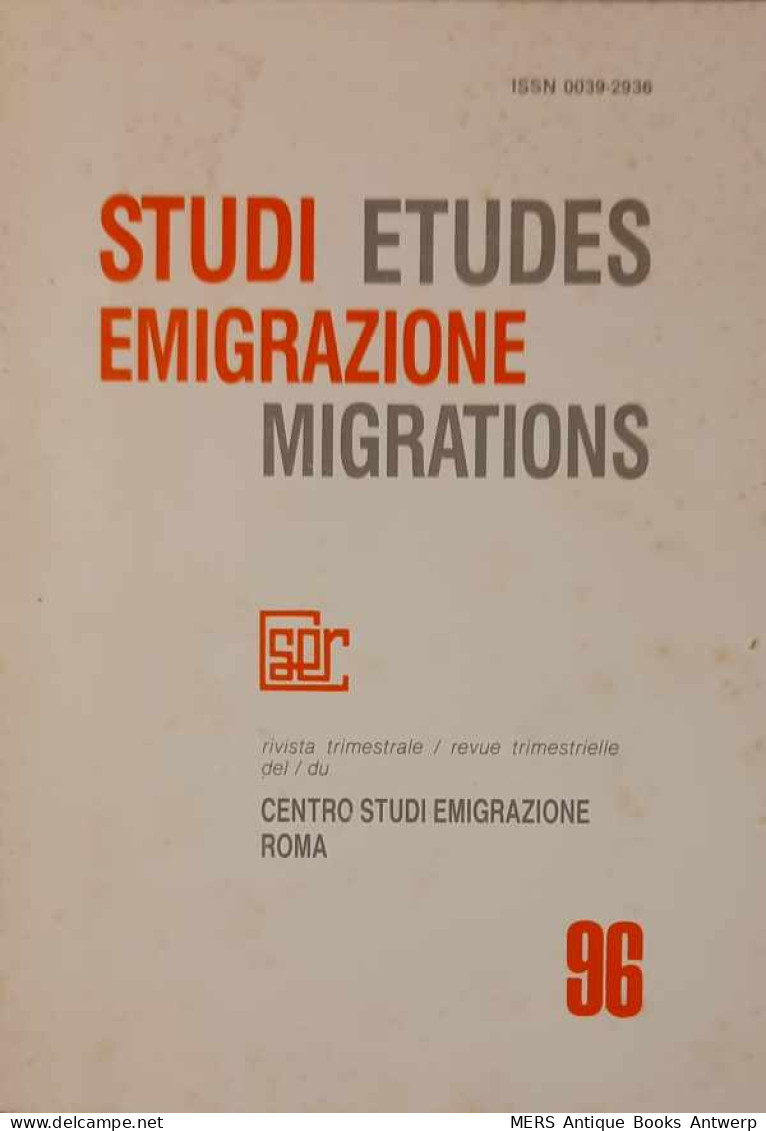 Etudes Migrations. Studi Emigrazione - Sociologie