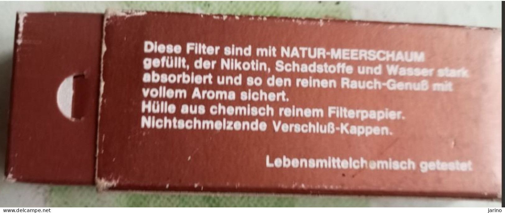 Ancient Empty Filterpapier Box  Natur Meerschaum Filter, Elephant, 9 X 3,5 X 2 Cm - Other & Unclassified
