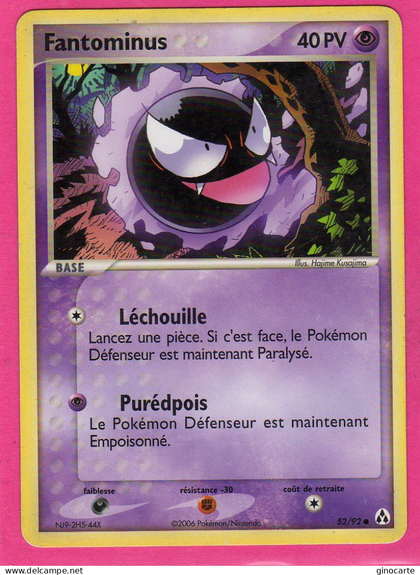 Carte Pokemon 2006 Ex Createur De Legende 52/92 Fantominus 40pv Bon Etat - Ex