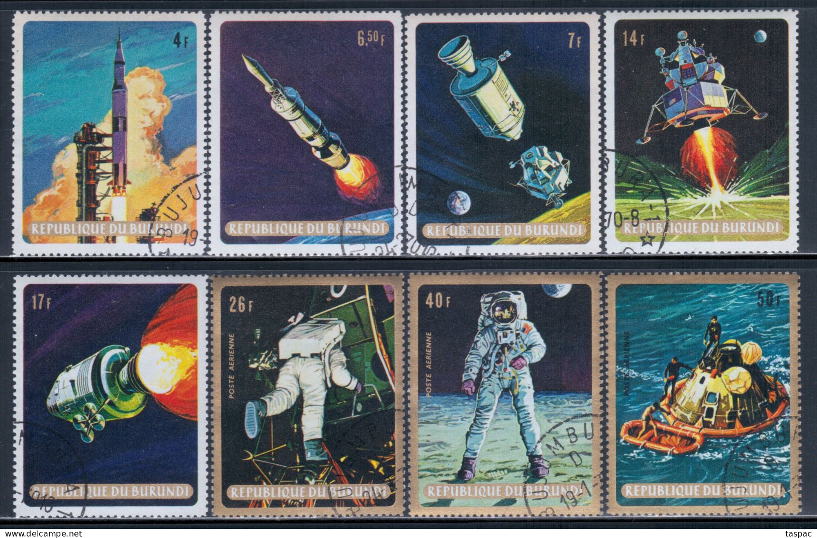 Burundi 1969 Mi# 520-527 A Used - Moon Landing / Space / Apollo 11 - Gebraucht