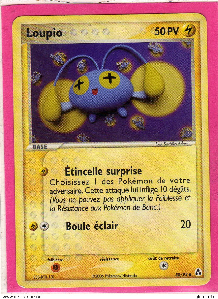 Carte Pokemon 2006 Ex Createur De Legende 50/92 Loupio 50pv Bon Etat - Ex