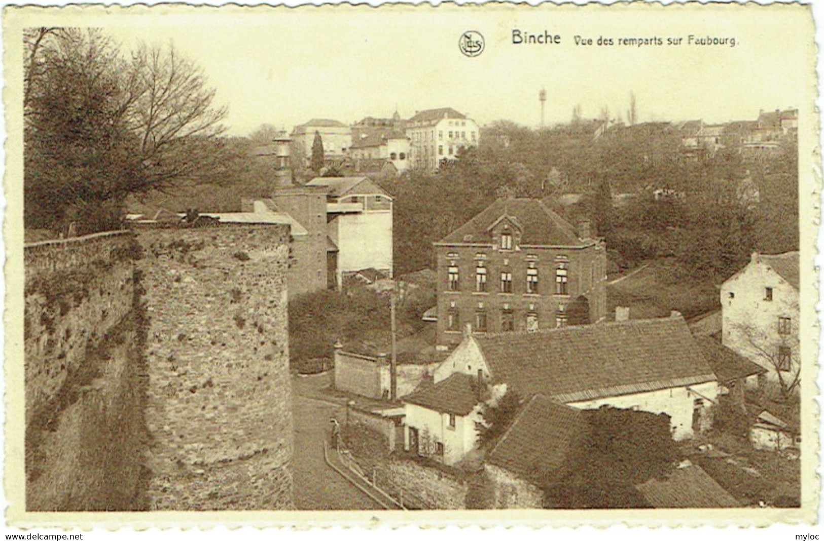 Binche. Vue Des Remparts Sur Faubourg. - Binche