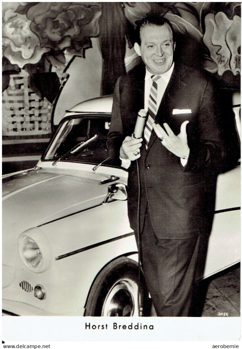 HORST BREDINA Mit Trabant - Autogrammkarte (unsigniert) / Künster Komödiant DDR - Autografi