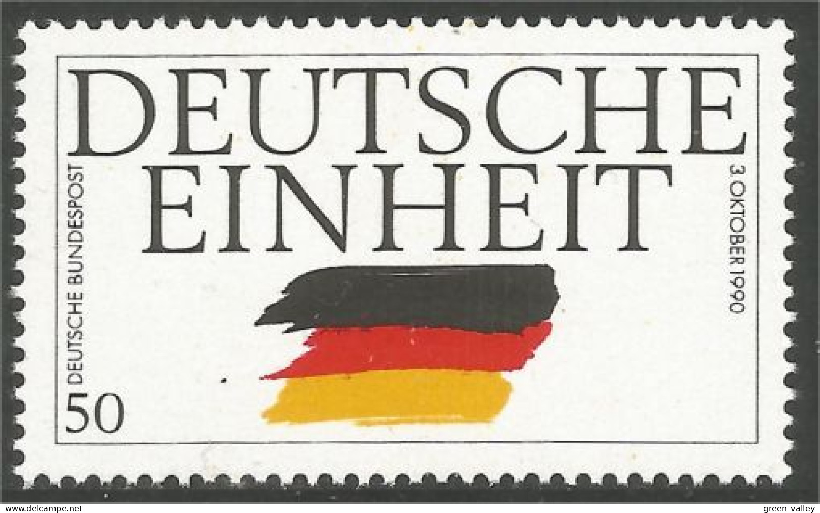 446 Germany 50pf German Reunification Allemande Drapeau Flag MNH ** Neuf SC (GEF-397b) - Briefmarken