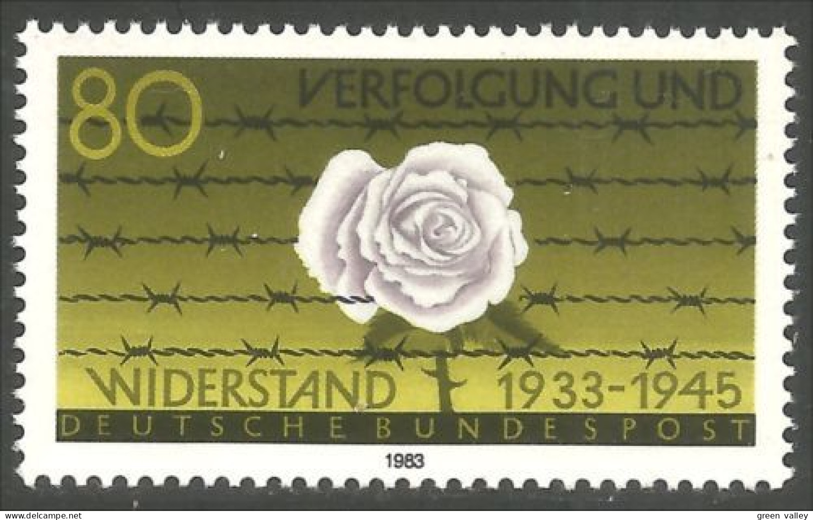446 Germany Rose Resistance Barbelés Barbed-wire MNH ** Neuf SC (GEF-78) - Militares