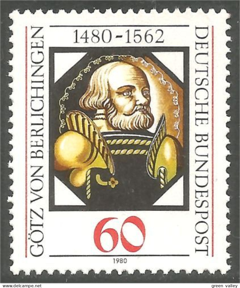 446 Germany Berlichingen Vitrail Glass Painting Knight Chevalier MNH ** Neuf SC (GEF-64b) - Glas & Brandglas