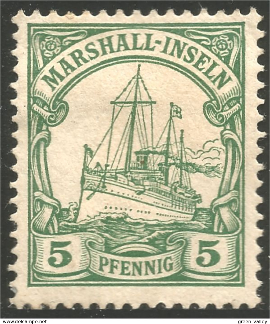 449 German Colonies Marshall Inseln 5 Pf Voilier Sailing Ship Mint No Gum Sans Gomme (GEC-13) - Marshalleilanden