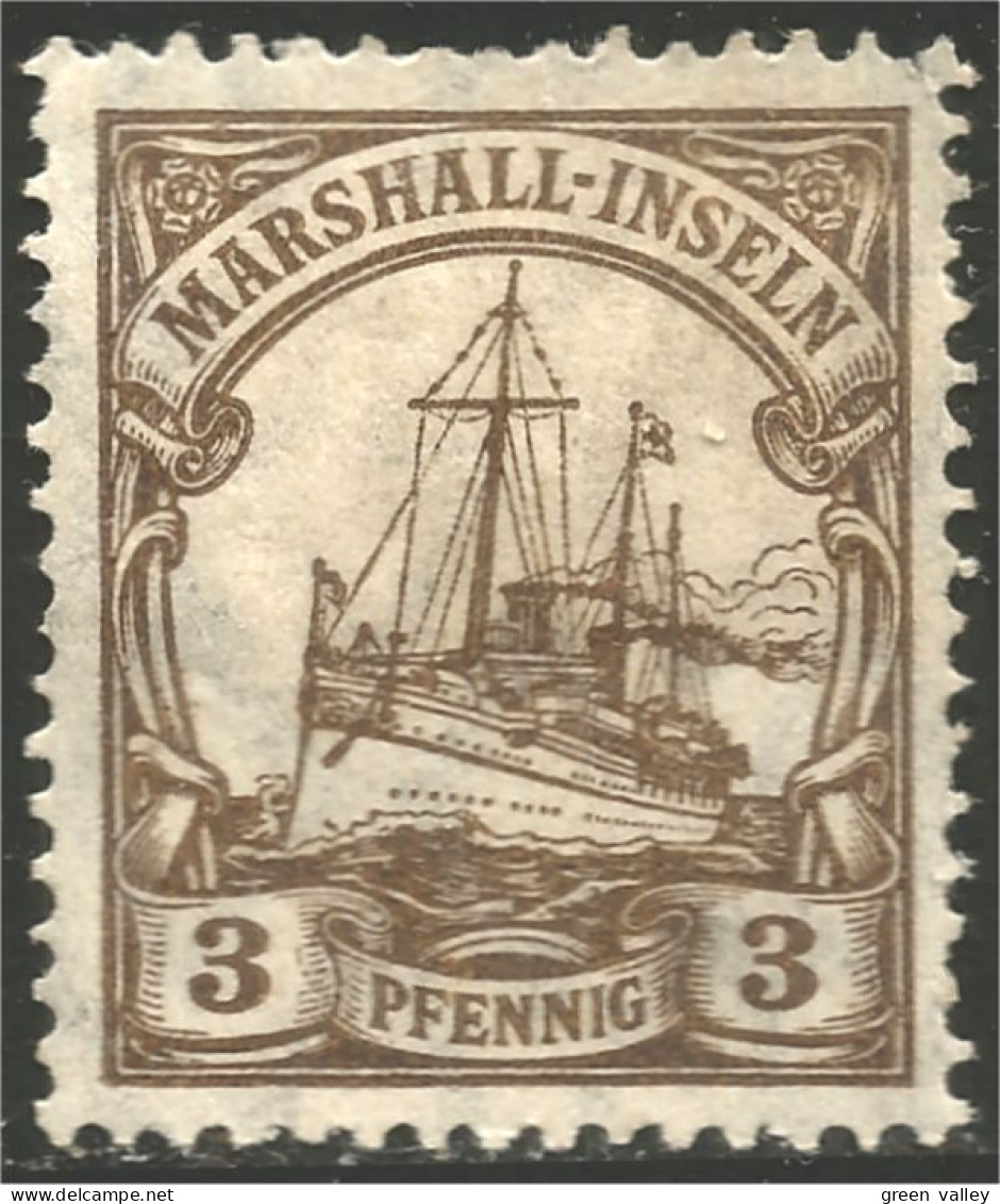 449 German Colonies Marshall Inseln 3 Pf Voilier Sailing Ship MH * Neuf (GEC-14) - Marshall Islands