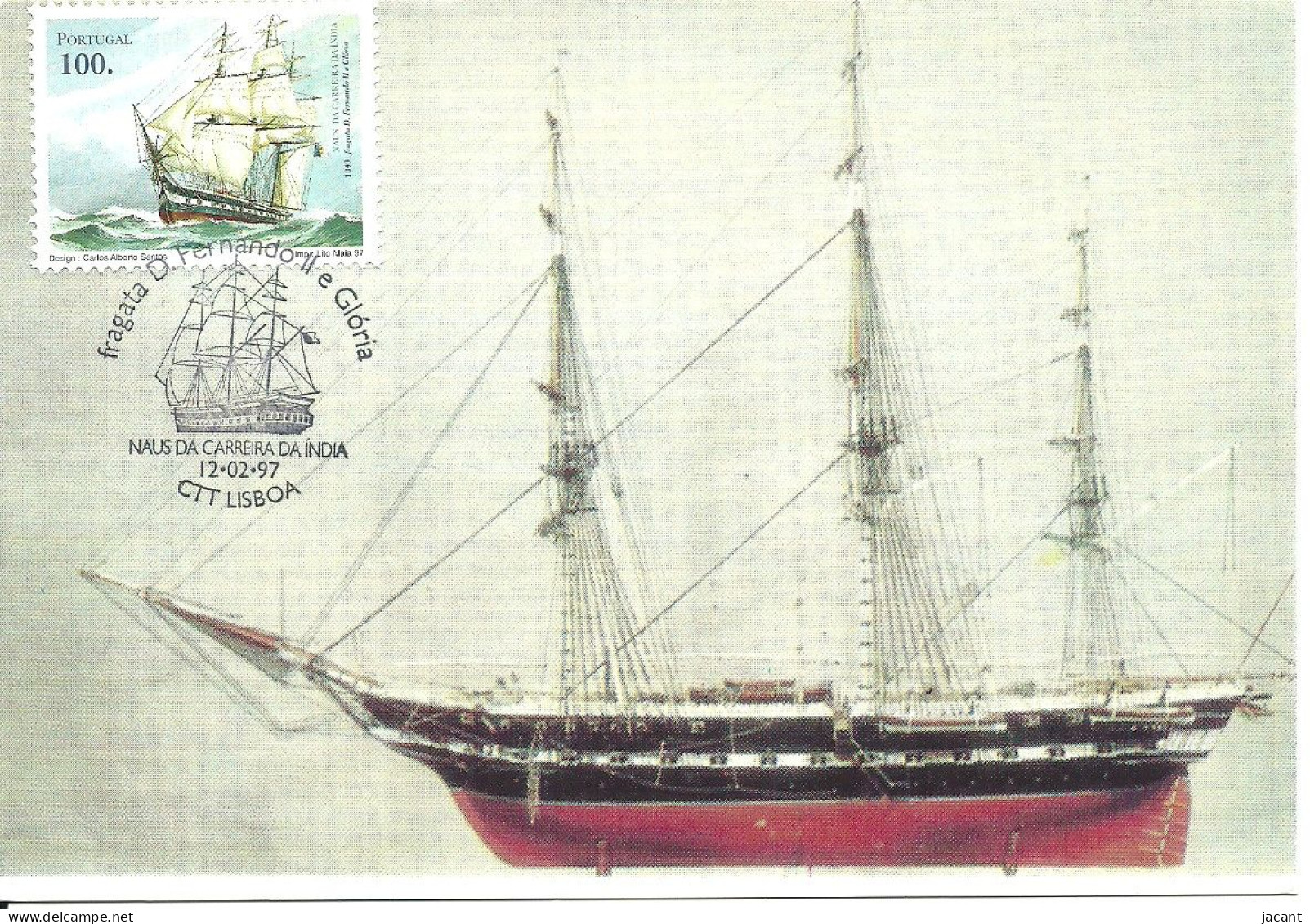 Carte Maximum - Portugal - Nau India Fragata D. Fernando II E Gloria - Caravela Caravelle Bateau Voilier Sailboat Ship - Maximumkarten (MC)