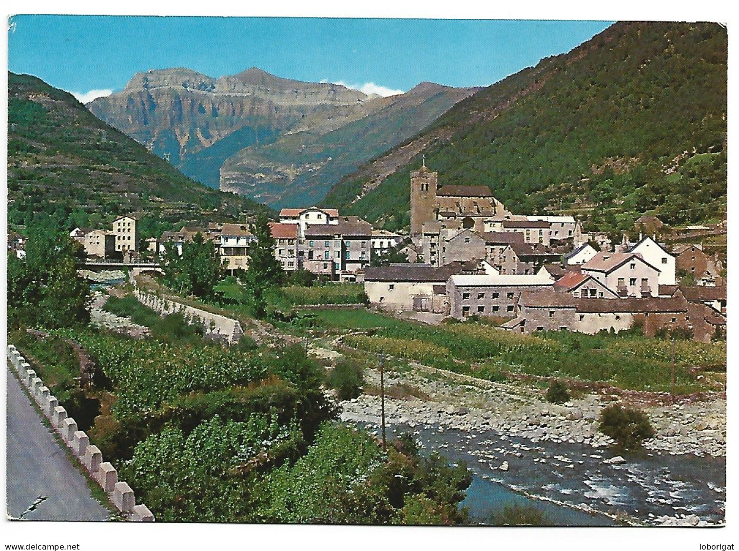 VISTA GENERAL Y RIO ARA, AL FONDO MONDARRUEGO.- ALTO PIRINEO DE ARAGON.- .- BROTO / HUESCA.- ( ESPAÑA ) - Huesca