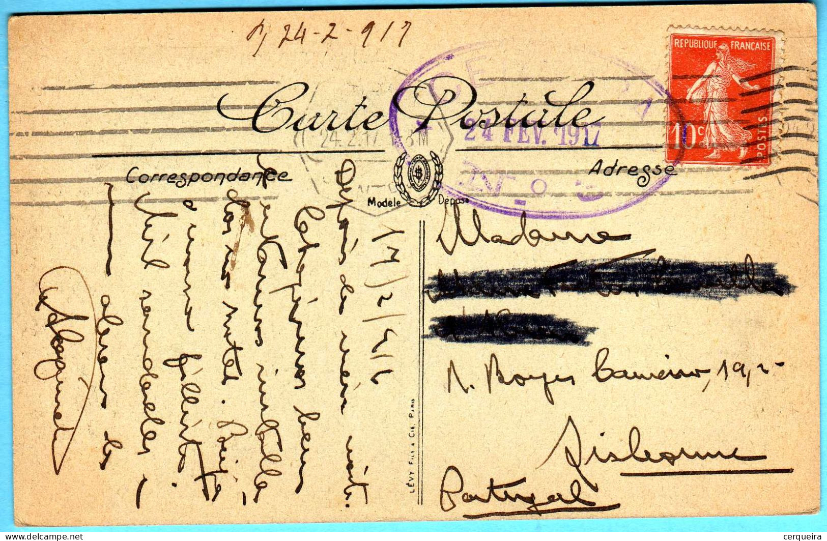 CENSURA  EM POSTAL- BORDEAUX - Aland