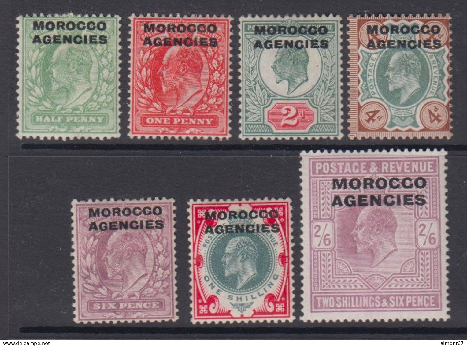 Maroc - Bureaux Anglais - Tous Bureaux N° 1 à 7 * - Bureaux Au Maroc / Tanger (...-1958)
