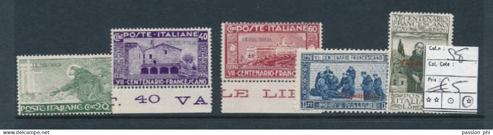 B5 ITALY TRIPOLITANIA  SASSONE S8 LH - Tripolitania