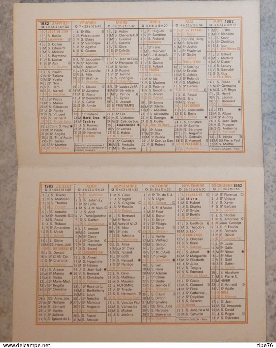 Petit Calendrier Poche  1982 Caisse Epargne écureuil Dax Landes - Formato Piccolo : 1981-90